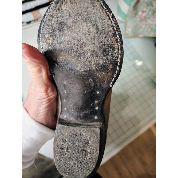 Gray/green Justin Women's Cowboy boots w/ riding heel / pointed toe - Picture 9 of 9